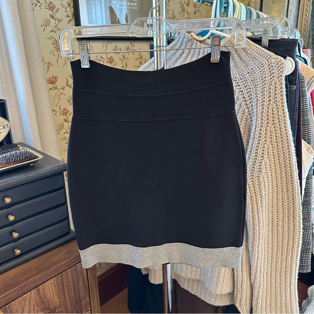 Herve Leger black bandage mini skirt sz S